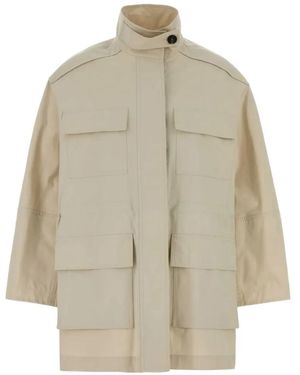 Brunello Cucinelli Sand Cotton Blend Jacket - Natural
