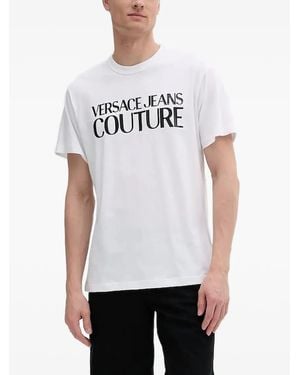 Versace Jeans Couture Zebra Rhinestone Logo T-Shirt in Gray