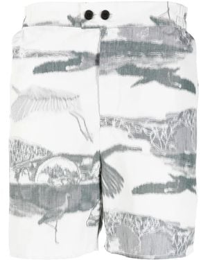 Henrik Vibskov Graphic-Print Bermuda Shorts - Grey