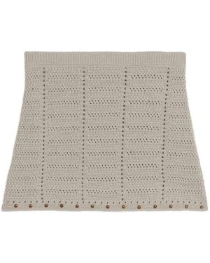 A PAPER KID Knitted Mini Skirt - Grey