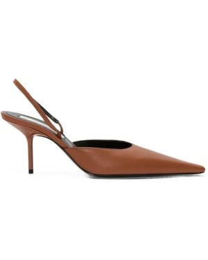 Victoria Beckham Sloane Slingback Heeled Court Shoes - Brown