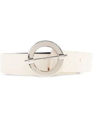 Samsøe & Samsøe Circle-Buckle Dotted Belt - White