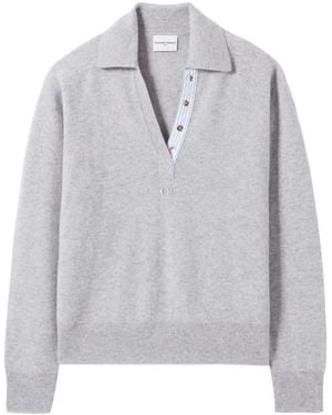 Claudie Pierlot Polo-Neck Wool-Cashmere Jumper - Grey