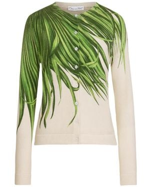 Oscar de la Renta Cárdigan Con Hojas De Palmera - Verde
