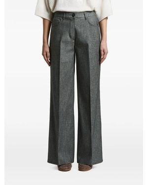Peserico Metallic-Effect Pants - Gray