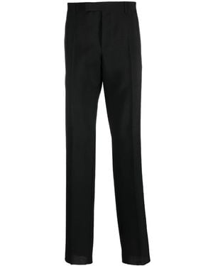 Versace Straight-Leg Wool Pants - Black