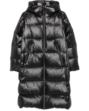 Peuterey Hooded Quilted Coat - Black