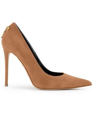 Elisabetta Franchi Suede Pumps With Logo Detail - White