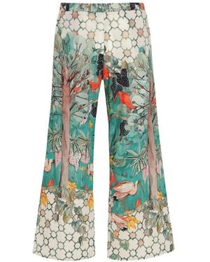 Amir Slama Pantalones Palazzo Con Estampado Gráfico - Azul