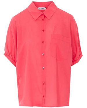 SOSUE Camisa De Algodón De Manga Corta - Rosa