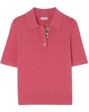 Burberry Wool Polo Shirt - Pink