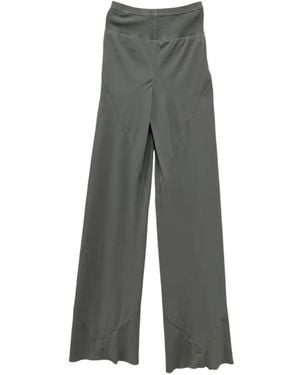 Rick Owens Bias Paneled Wide-Leg Pants - Gray