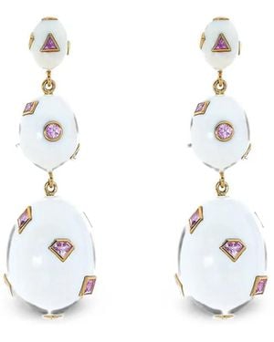 Bibi Van Der Velden Pop Art Sapphire Earrings - White