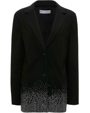 JW Anderson Crystal-Embellished Single-Breasted Blazer - Black