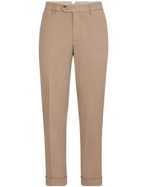 Brunello Cucinelli Pantalon À Coupe Italienne Teint En Gabardine Américaine Pima En Coton Confort - Natural