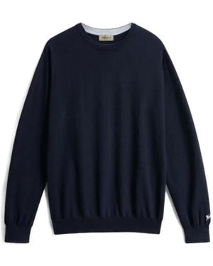 Woolrich Logo Cotton Jumper - Blue