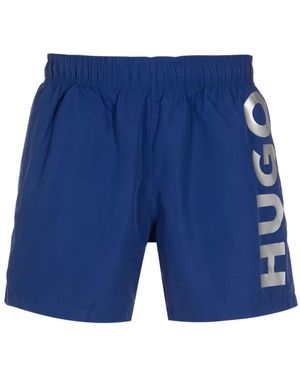 HUGO Abas Badeshorts Mit Metallic-Logo - Blau