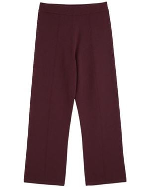Chinti & Parker Basics Wide-Leg Seam-Detail Track Trousers - Purple