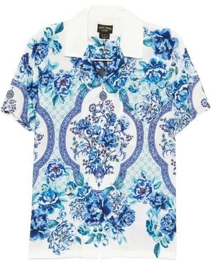 CAMILLA Short-sleeve Graphic-print Shirt - ブルー