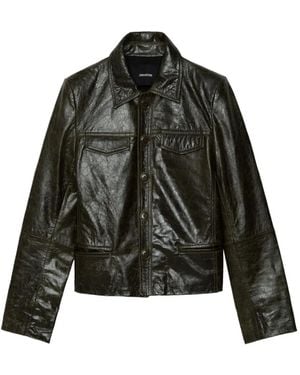 Zadig & Voltaire Liam Button Leather Jacket - Black