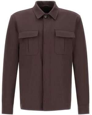 Herno Gabardine Shirt Jacket - Brown