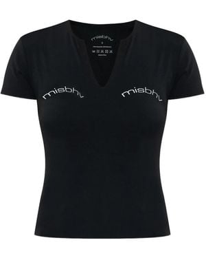 MISBHV T-Shirt mit V-Ausschnitt - Schwarz
