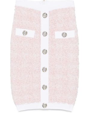 Balmain Tweed-Bleistiftrock - Pink
