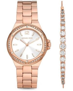 Michael Kors Lennox Geschenk-Set Aus Armbanduhr Und Armband - Weiß