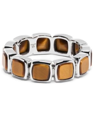 Tom Wood Sterling Cushion Tiger Eye Ring - White