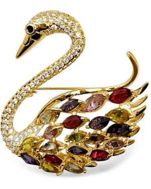 Hzmer Jewelry Rangini Crystal-Embellished Brooch - Metallic