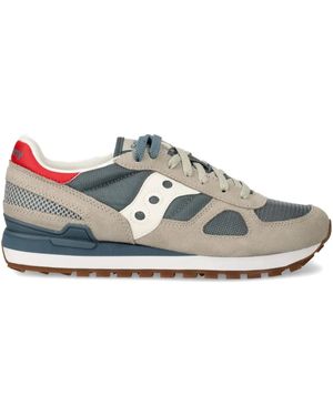 Saucony スエードパネル スニーカー - グレー