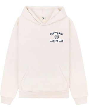 Sporty & Rich Varsity Crest Hoodie - White