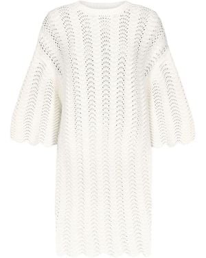 Loulou de Saison Abito Midi Wafa Girocollo - Bianco