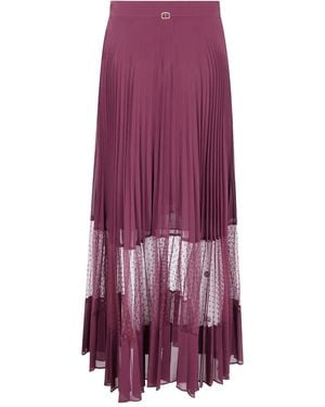 Twinset Falda Midi Plisada - Morado