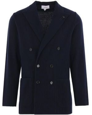 Lardini Jas Met Dubbele Rij Knopen - Blauw