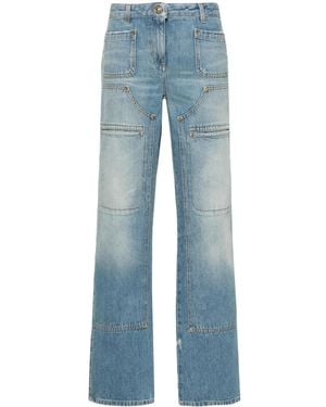Palm Angels Knee-Panel Mid-Rise Straight Jeans - Blue