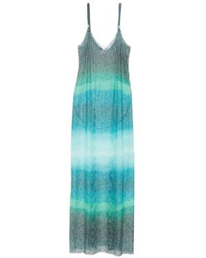 Pin-Up Stars Sequin-Embellished Beach Dress - Blue