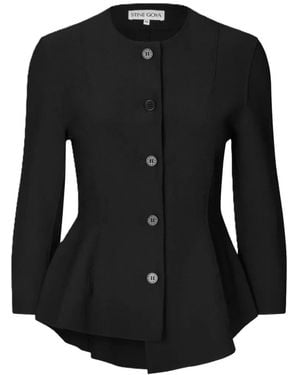 Stine Goya Peplum-Hem Single-Breasted Jacket - Black