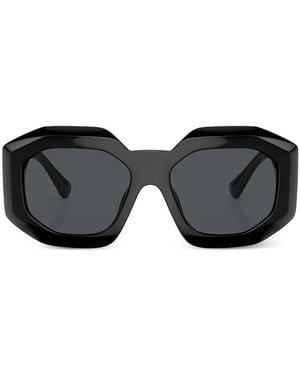 Versace Medusa Biggie Geometric-Frame Sunglasses - Black