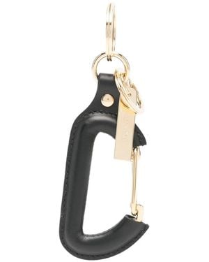 Prada Leather Carabiner Keyring - Weiß