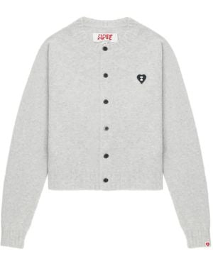 A Bathing Ape Button Heart Knitwear - White