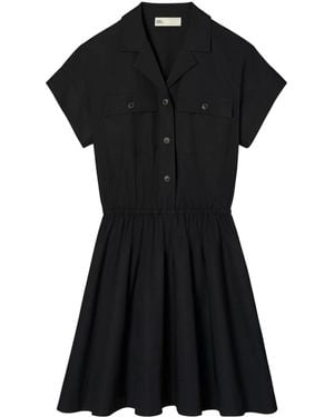 Tory Burch Belted Poplin Shirt Dress - Black