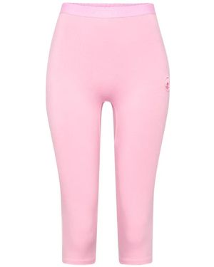 Marine Serre Pearl Logo Jersey Capri Shorts - Pink