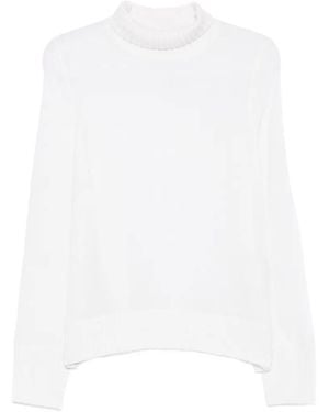Allude Rollkragenpullover Mit Geripptem Saum - Weiß