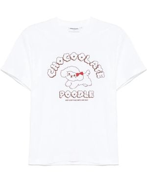 Chocoolate Poodle Graphic T-Shirt - White