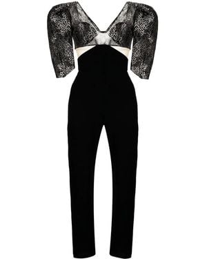 Saiid Kobeisy Mikado Panelled Crepe Jumpsuit - Black
