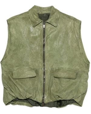 Salvatore Santoro Leather Gillet - Green
