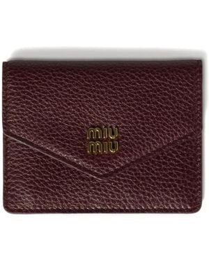 Miu Miu Leather Card Holder - Purple