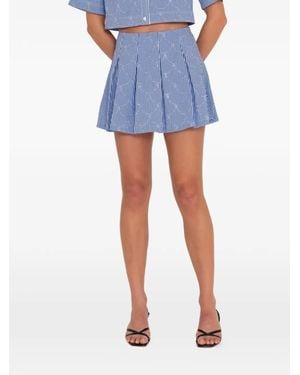 Sans Faff Toulon Pleated Mini Skirt - Blue