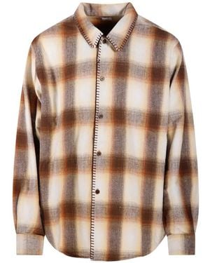 Kuro Check-Pattern Shirt - Brown